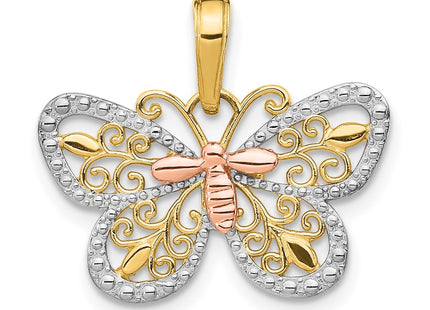 14K gold butterfly pendant
