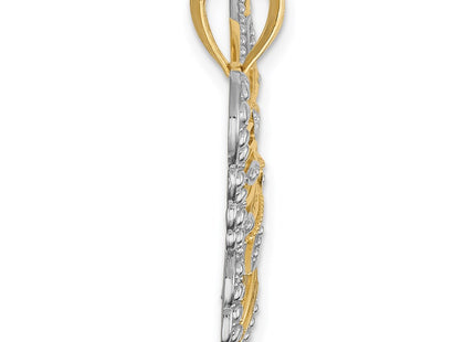 14k Yellow & Rhodium Pendants Style K4834 - Classique Jewelry Inc.