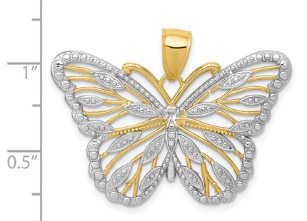 14k Yellow & Rhodium Pendants Style K4834 - Classique Jewelry Inc.