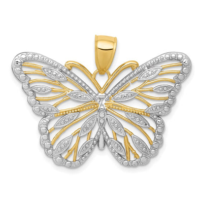 14K gold butterfly pendant