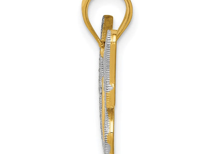 14k Yellow & Rhodium Pendants Style K4845 - Classique Jewelry Inc.