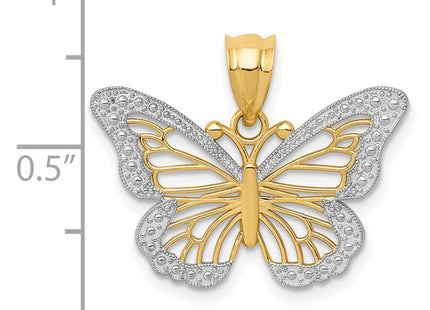 14k Yellow & Rhodium Pendants Style K4845 - Classique Jewelry Inc.