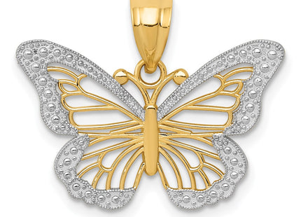 14k Yellow & Rhodium Pendants Style K4845 - Classique Jewelry Inc.