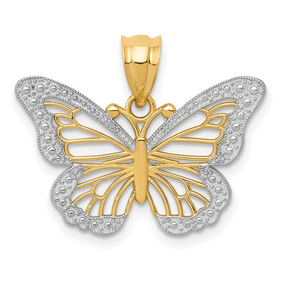 14K gold butterfly pendant