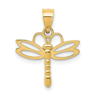 14K gold dragonfly pendant