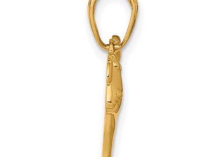 14k Polished Dog Charm, 16.2 x 15mm
