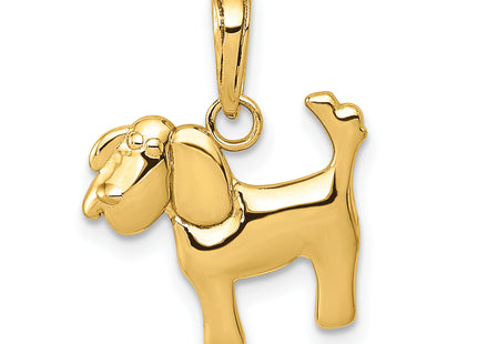 14k Polished Dog Charm, 16.2 x 15mm