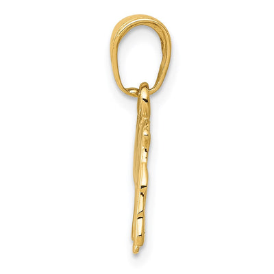 14K Polished Dog Charm, 16.2 x 15mm