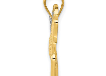 14k Yellow & Rhodium Pendants Style K4861 - Classique Jewelry Inc.