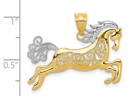 14k Yellow & Rhodium Pendants Style K4861 - Classique Jewelry Inc.