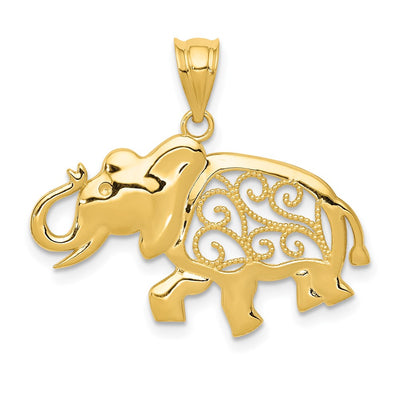 14K gold elephant pendant