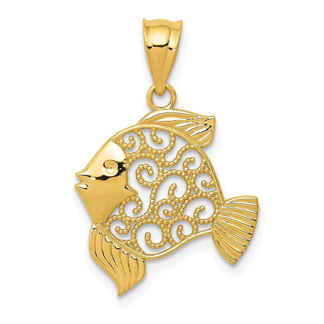14k Yellow Gold Pendants Style K4872 - Classique Jewelry Inc.