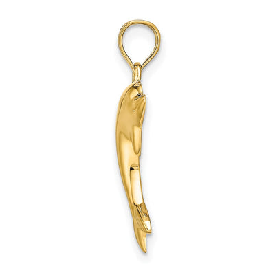 14K Polished Dolphin Charm, 20 x 13mm