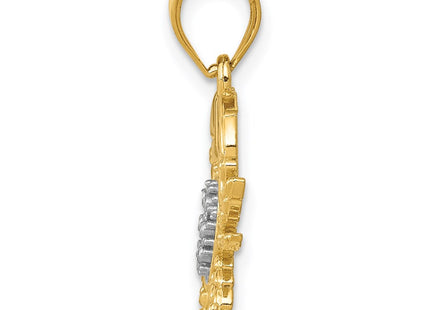14k Yellow & Rhodium Pendants Style K4885 - Classique Jewelry Inc.