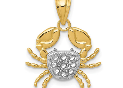 14k Yellow & Rhodium Pendants Style K4885 - Classique Jewelry Inc.