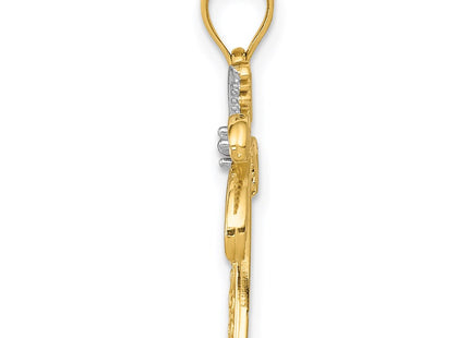 14k Yellow & Rhodium Pendants Style K4915 - Classique Jewelry Inc.