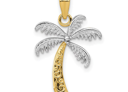 14k Yellow & Rhodium Pendants Style K4915 - Classique Jewelry Inc.