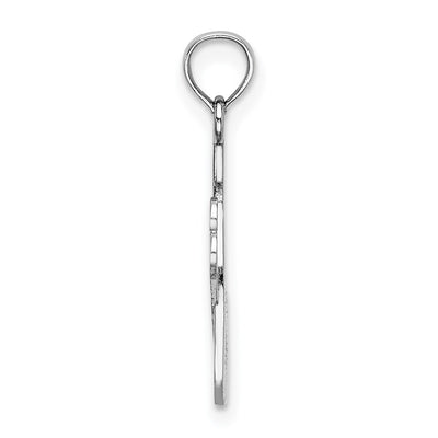 14K White Gold Comb and Scissors Charm