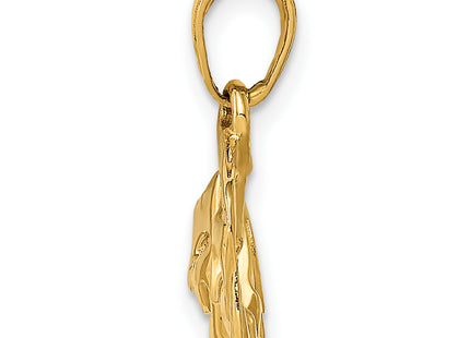 14k Polished Open-Backed Comedy/Tragedy Pendant