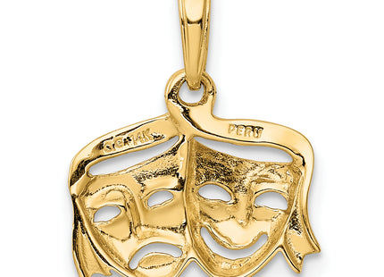 14k Polished Open-Backed Comedy/Tragedy Pendant