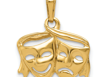 14k Polished Open-Backed Comedy/Tragedy Pendant