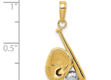 14k Yellow & Rhodium Pendants Style K4947 - Classique Jewelry Inc.