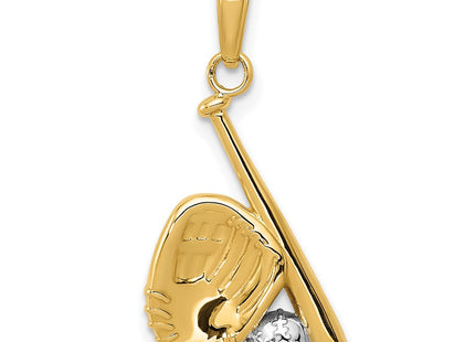 14k Yellow & Rhodium Pendants Style K4947 - Classique Jewelry Inc.