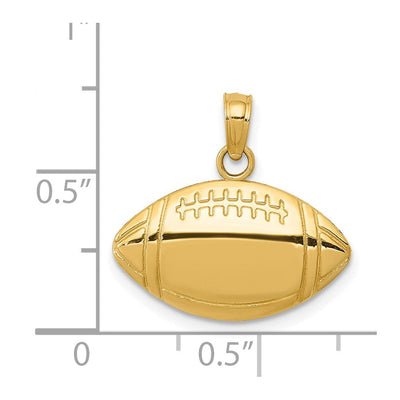 14K Football Charm, 18 x 19mm