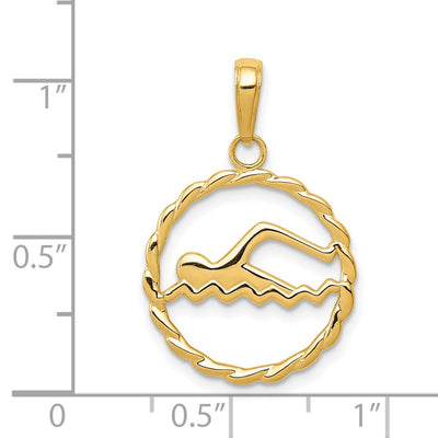 14K Swimming Charm