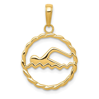 14K Swimming Charm