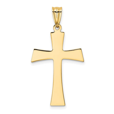 14K White Gold/Rhodium Polished Cross Pendant