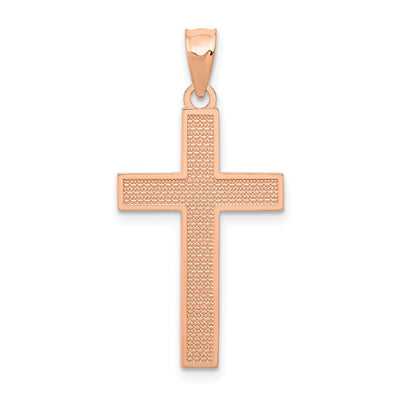 14K rose gold cross pendant