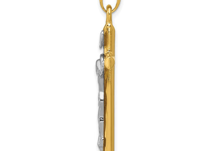 14k Two-tone INRI Crucifix Pendant (Style K501)