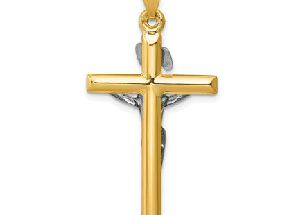 14k Two-tone INRI Crucifix Pendant (Style K501)