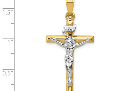 14k Two-tone INRI Crucifix Pendant (Style K501)