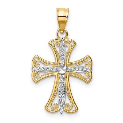 14K gold cross pendant