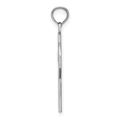 14K White Gold Celtic Cross Pendant, 27 x 13mm