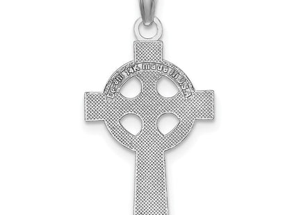 14K white gold cross pendant, another view