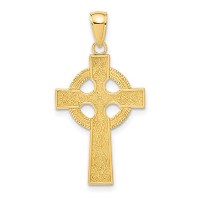 14K Celtic Cross Pendant, 25 x 14mm