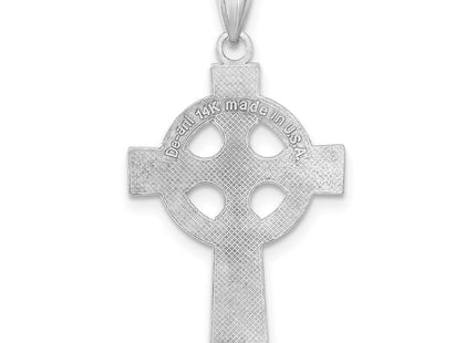 14K white gold cross pendant, another view