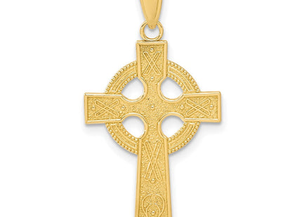 14K Textured Celtic Cross Pendant