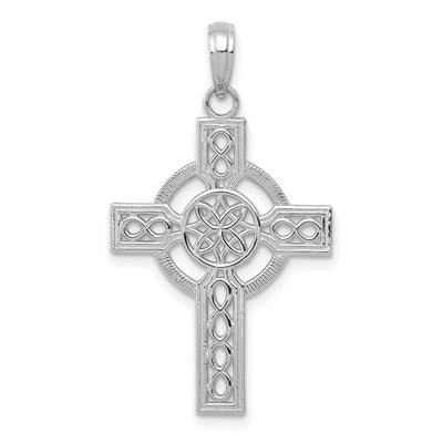 14K white gold cross pendant