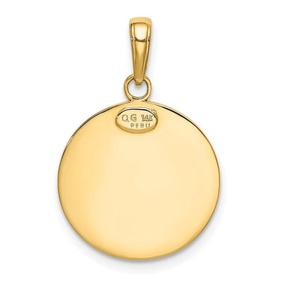 14K Saint Christopher Medal Pendant, 26 x 17.5mm
