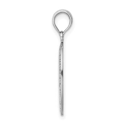 14K White Gold Saint Christopher Medal Pendant, 27.3 x 12.75mm