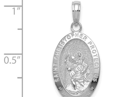 14k White Gold Saint Christopher Medal Pendant (Style K5082W)