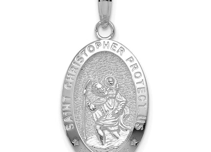 14k White Gold Saint Christopher Medal Pendant (Style K5082W)