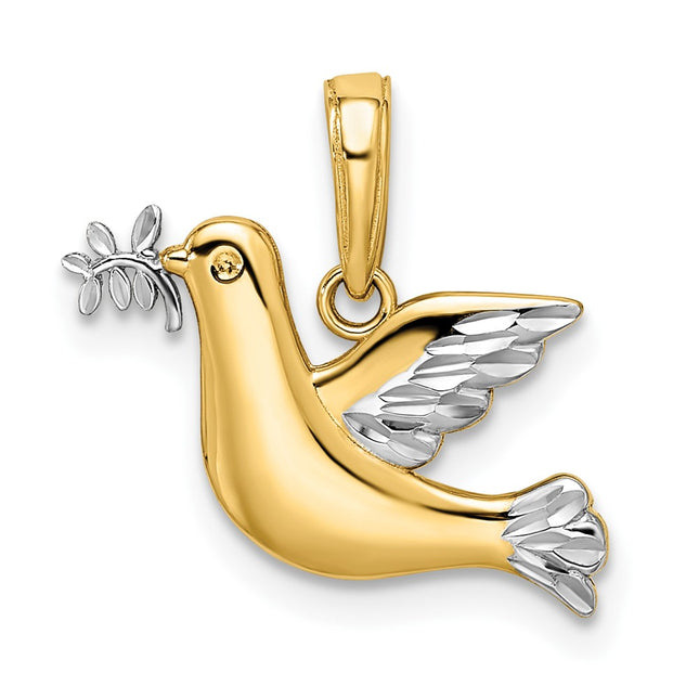 14k Yellow & Rhodium Jewelry Style K5089D - Classique Jewelry Inc.