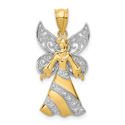 14K gold angel pendant