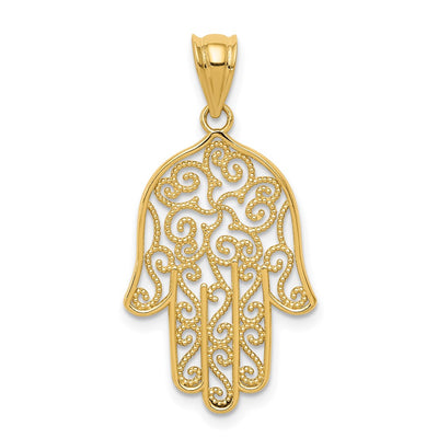 14K gold hamsa pendant