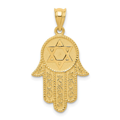 14K Hamsa w/Star of David Charm